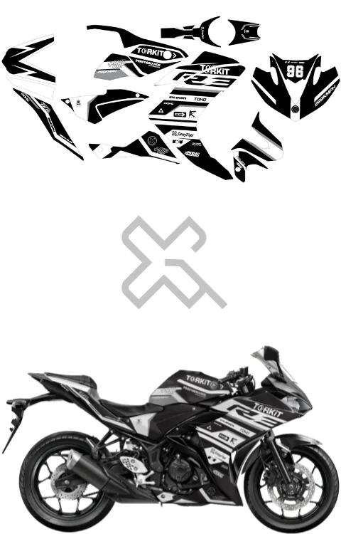 Torkit Edition Full Body Sticker Compatible with R3 Bs4 | Made In Premium Gloss Vinyl With FPF(Fade Protection Film), Water Proof, Precut Sticker, Pack Of 1 Compatible with Both Side